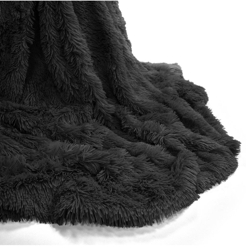 Busina Throw Blanket, Black