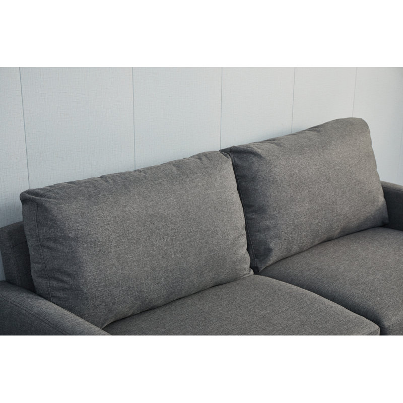 Seaddon Square Arm Sofa, Light Gray Linen Blend, 35" H x 70" W x 32" D