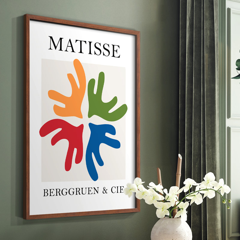 Matisse CCXCI Framed Print - Solid Wood, Brown, 10" H x 8" W