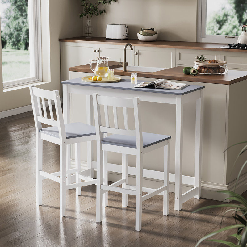 Burgan 2 - Person Dining Set, White, Grey