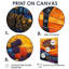 «Orange of Folklore Branches Tree of Life», ensemble de 6 reproductions d'art sur toile-799571978-799571977