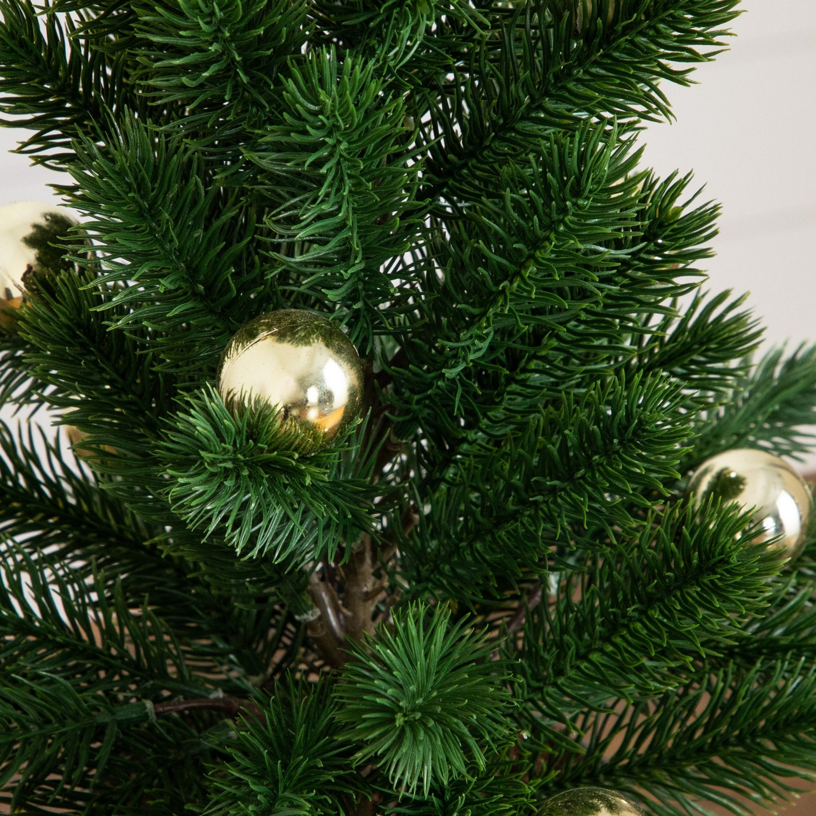 18in. Artificial Christmas Tree with Gold Ornaments