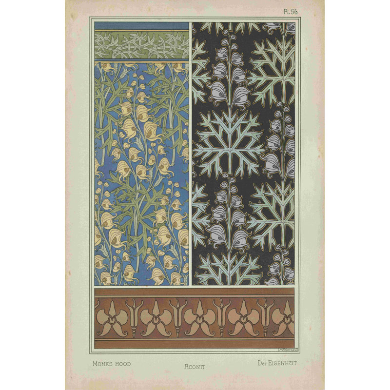 Nouveau design floral III, H 18 po x l 12 po