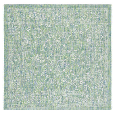 Tapis oriental vert intérieur / extérieur Eley
