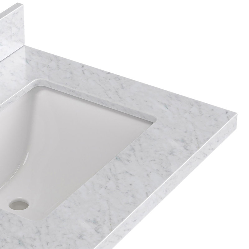Oberle 61'' Double Bathroom Vanity with Carrara Marble Top, Vintage Green / Satin Brass