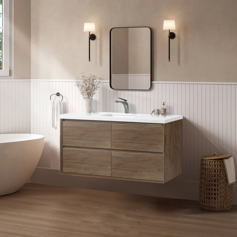 48" Wall Mounted Bathroom Vanity with Sink, 48"