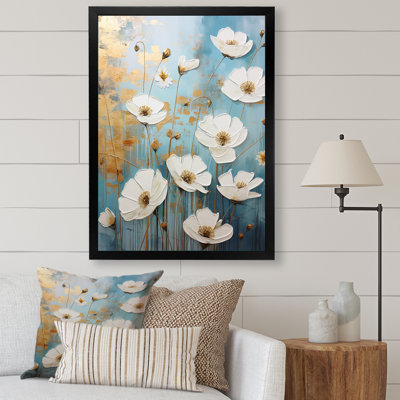 " Minimalism Blue White Buttercups I "