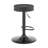 Nuredin Modern Adjustable Swivel Backless Black Iron Metal Bar Stool with Dark Gray Faux Leather Seat