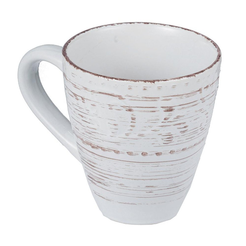 Cream Ceramic Rustic Flare 14oz Mugs - Set of 4
