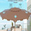 Parasol de patio à double plateau à volants 9 pi - avec inclinaison et manivelle pour l'amusement extérieur dans différents environnements Manivelle à bouton-poussoir brun, terrasse, piscine, jardin