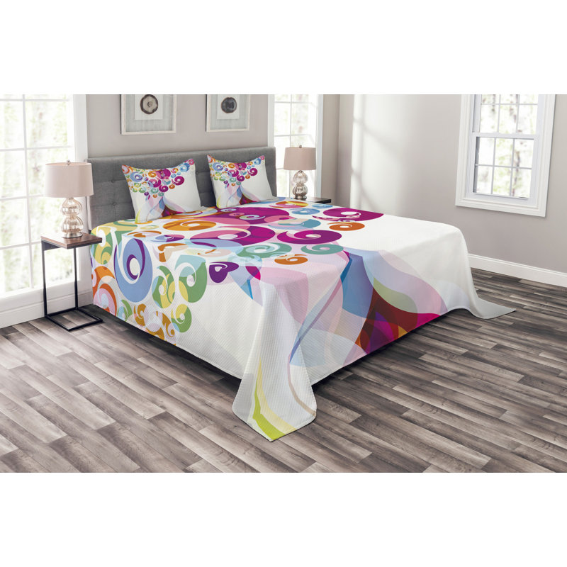 Free Abstract Bedspread with Pillow Shams, 220 x 264 cm