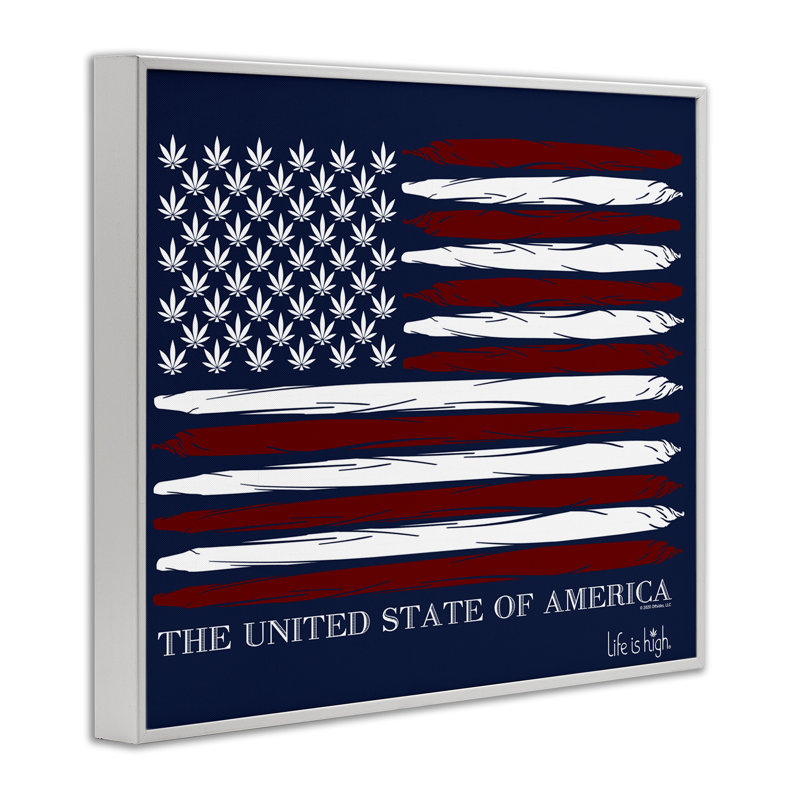 «Herb America Flag», estampe numérique par supérieures / Life Is High, Estampe numérique encadrée blanc bord de mer