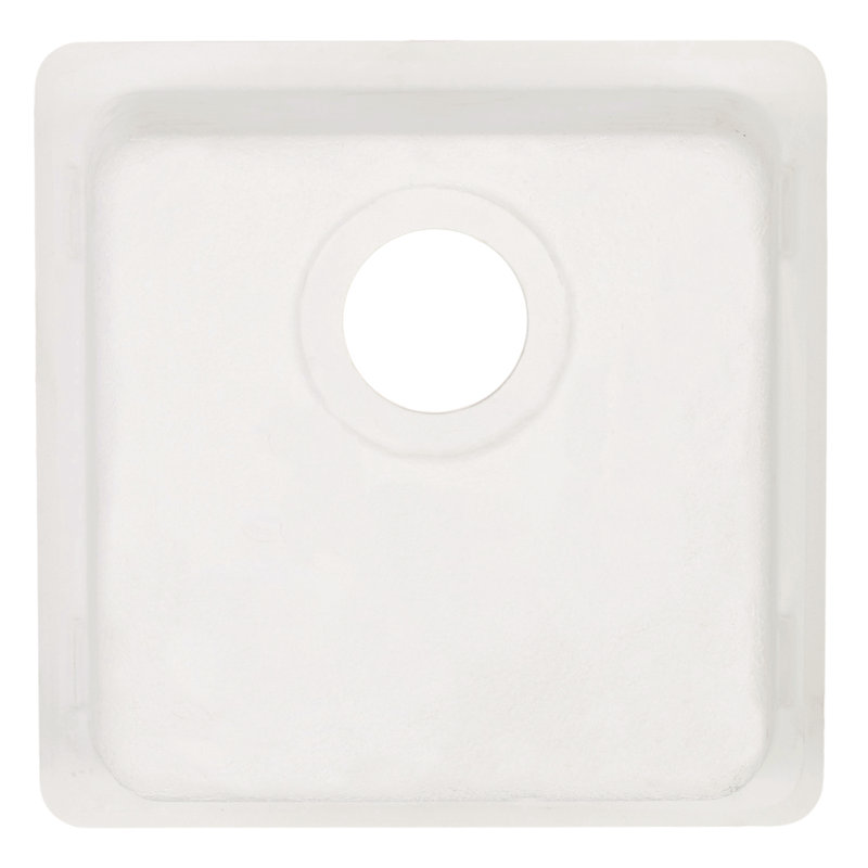 Totten 17" Single Bowl Granite Undermount Kitchen Sink, Blanc