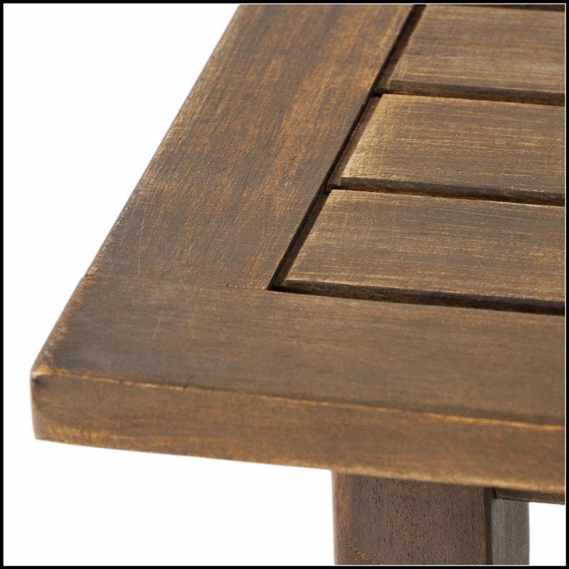 Table d'appoint d'extérieur en bois d'acacia SELMA, durable et élégante pour un patio, une terrasse ou une piscine, Gris