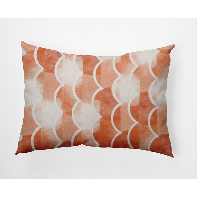 Zircoland Geometric Reversible Throw Pillow, Orange