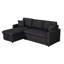 Canapé modulaire réversible en tissu de lin l 82 po avec méridienne de rangement