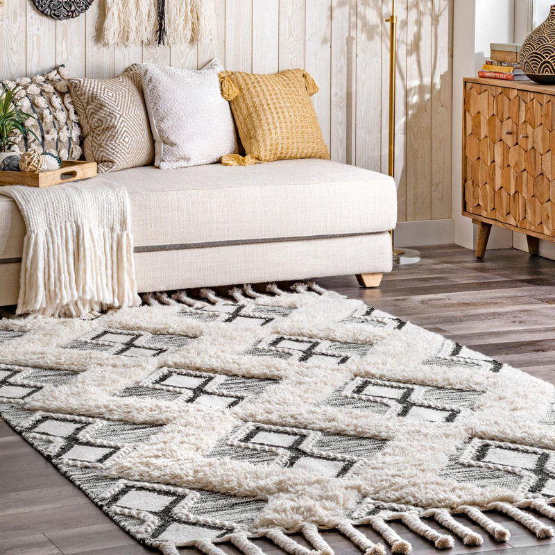 Stgermain Wool Moroccan Indoor Rug, Rectangle 4' x 6'