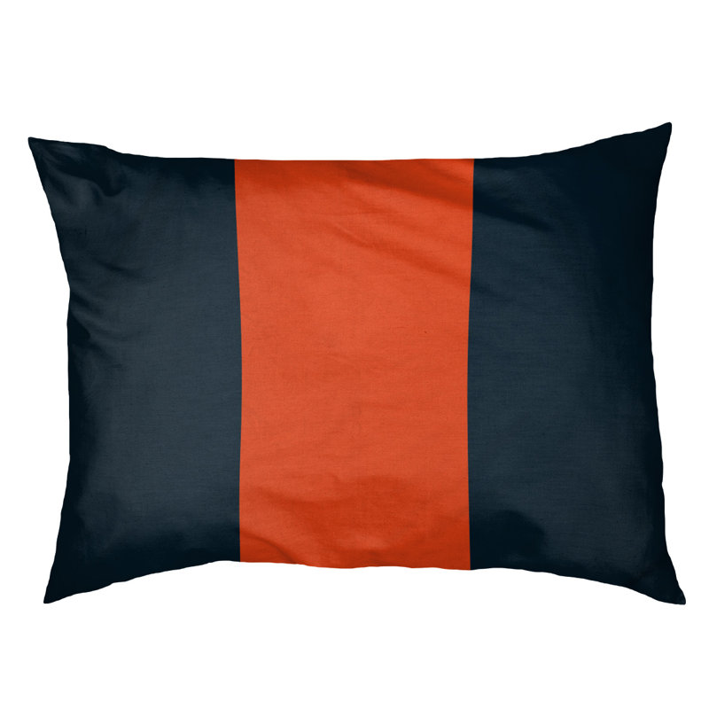 Coussin Minnesota, Grand (l 50 po x P 40 po x H 7 po), Noir/orange