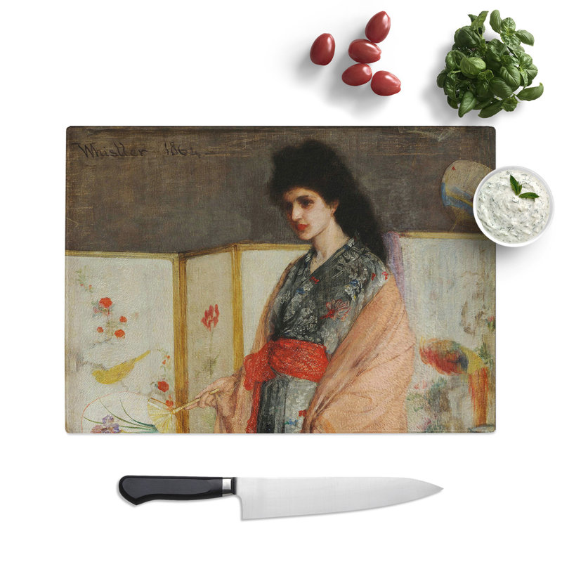 Lady in a Kimono by James Mcneill Whistler Chopping Board, 0.4cm H x 28.5cm W x 39cm L