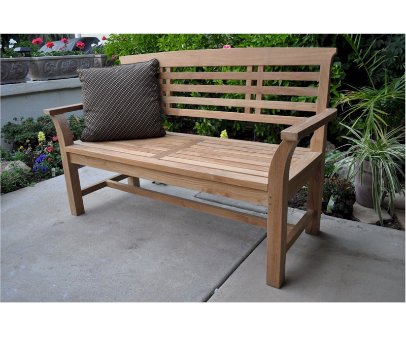 Sakura Natural Teak 2-Seater Outdoor Bench