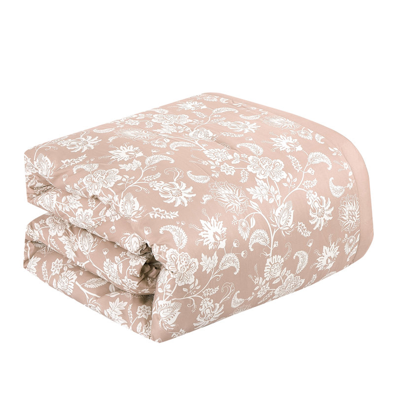 Kabibe Contemporary Floral Comforter, King Comforter + 6 Additional Pieces