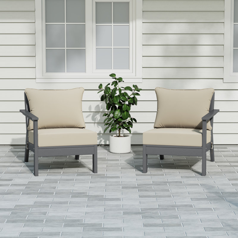 Ensemble de sièges profonds avec coussins, Beige, Grey