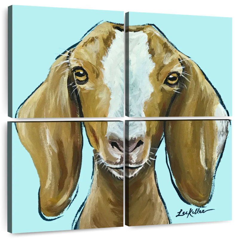 Brampt Goat Square Blue, 26" H x 26" W