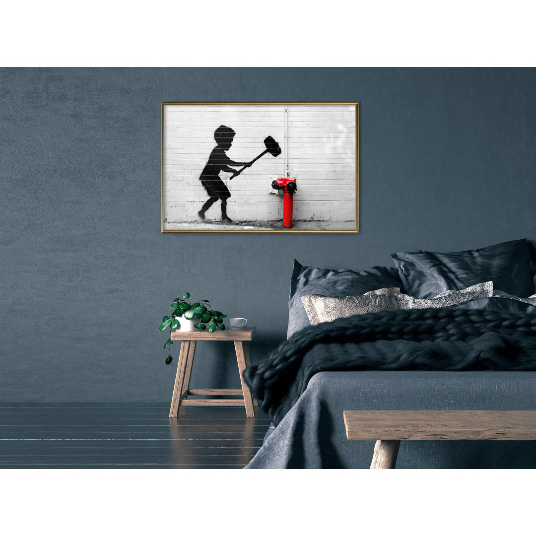 Gerahmtes Poster Banksy Hammer Boy