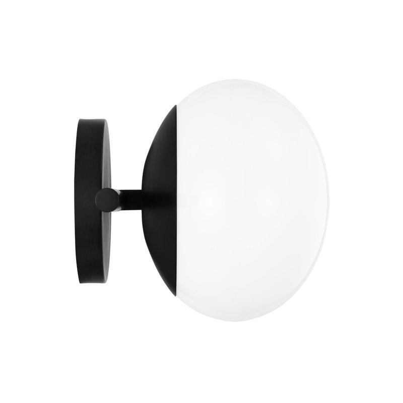 Vibi Black and White Frosted Globe 2-Light Vanity Light