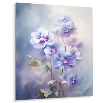 Violettes, impression romantique - art mural floral en métal