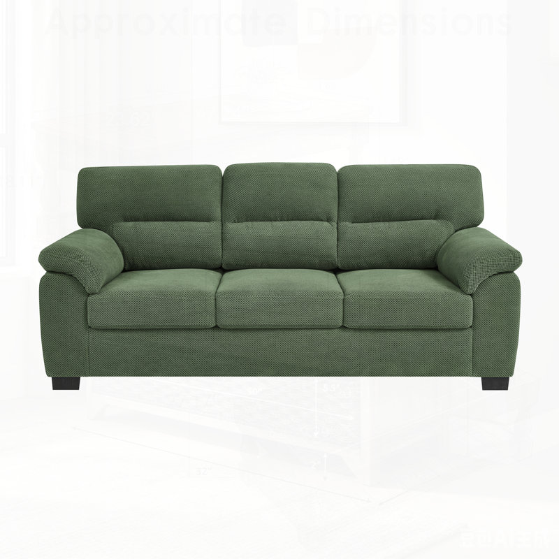 Canapé 3 places en tissu texturé, design minimaliste moderne avec structure robuste pour le confort et la durabilité dans les salons.