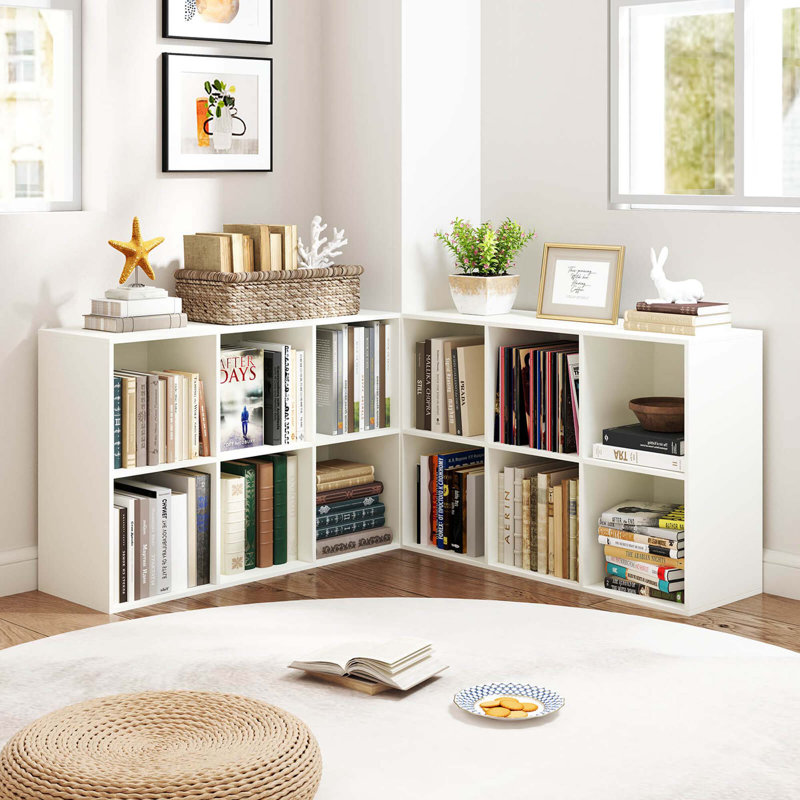 6-Cube Bookcase Modern 3-Tier Storage Organizer Horizontal Vertical Bookshelf