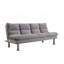 Canapé de futon de style contemporain avec pieds chromés convertibles en lit avec pieds de soutien supplémentaires, finition gris primaire-26283577