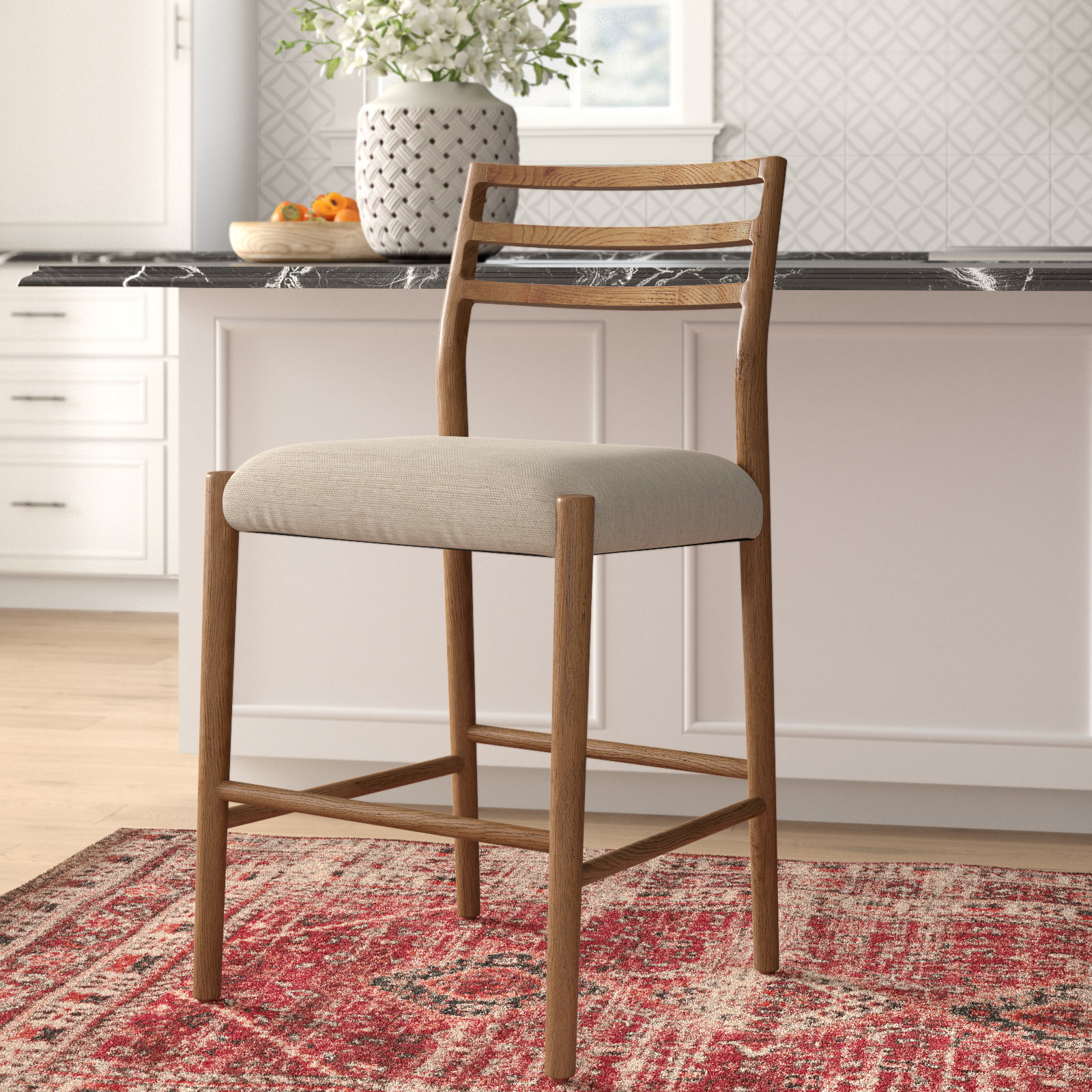 Lindyn Stool, Smoked Oak, Counter Stool (26.25" Seat Height), Essence Natural
