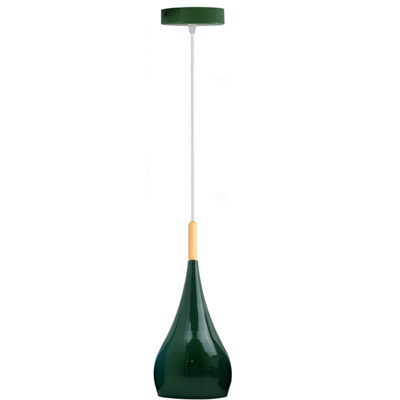 Rasen 1 -Light Single Teardrop Pendant, Green