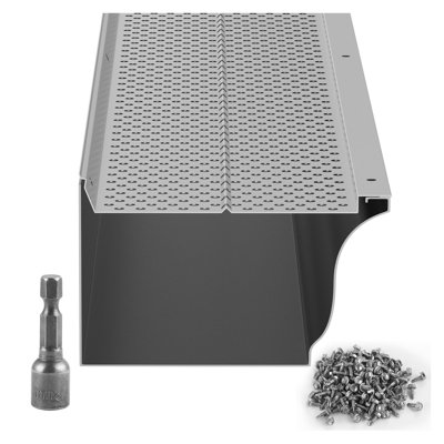 52 Ft Aluminum Gutter Guard System (13 Pieces) - DIY Leaf Filter & Rain Gutter Covers for Clog-Free Drainage