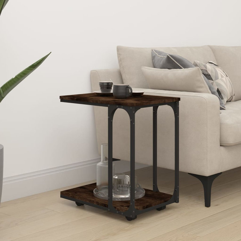 Digit Wheel End Table, Smoked Oak