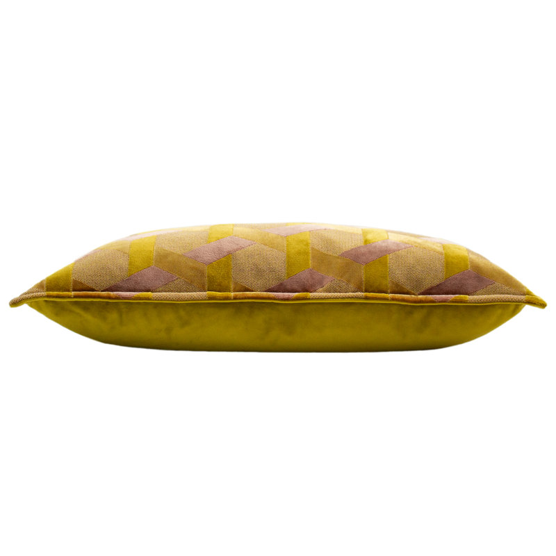 Geometric Rectangular Cushion, Ochre/Blush