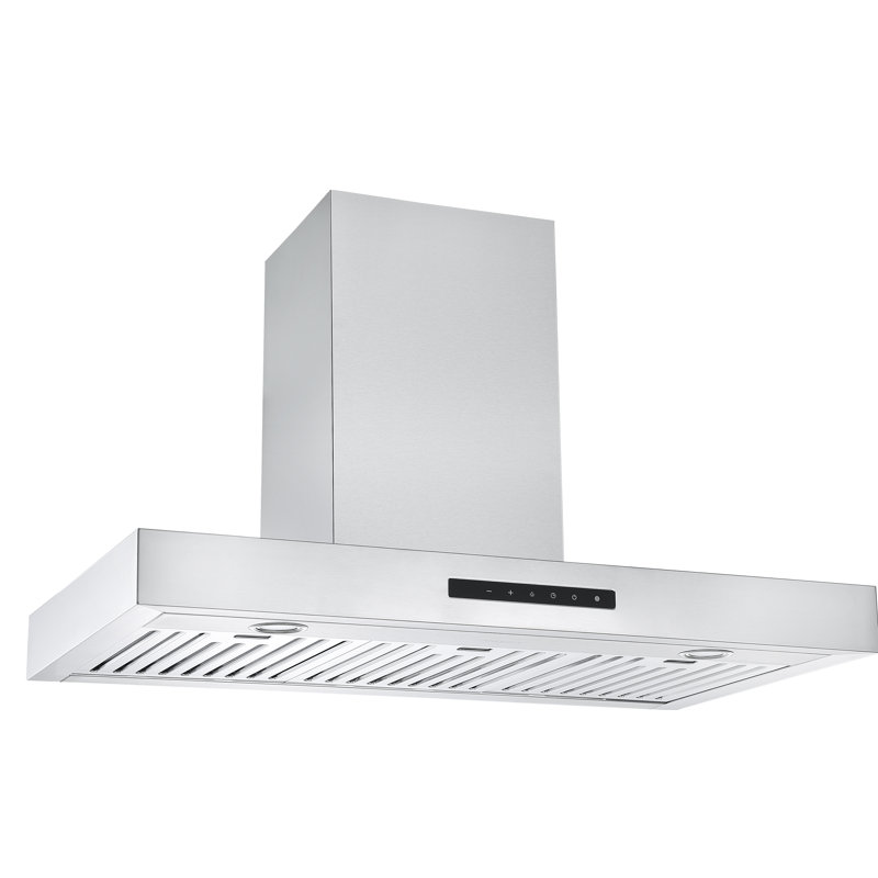 Ancona Moderna 36" Wall Mount Rectangular Range Hood with Night Light Feature in Stainless Steel