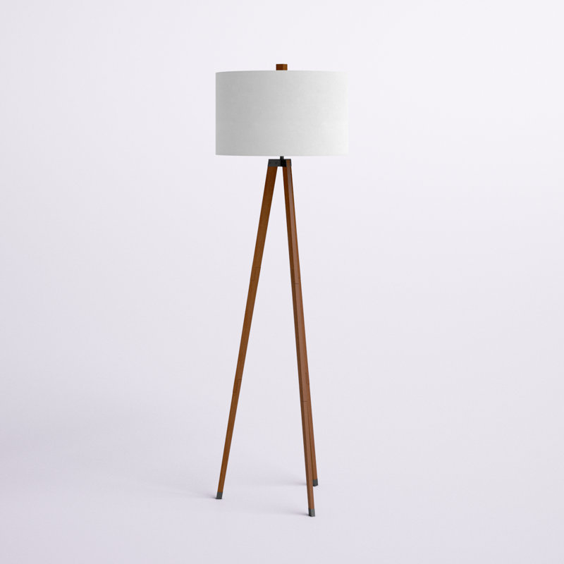 Friedler 62'' Walnut Tripod Floor Lamp