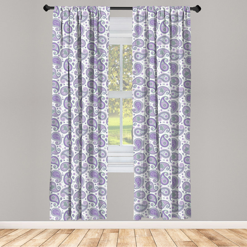 Paisley Semi-Sheer Rod Pocket Curtain Panels, 28" x 95"