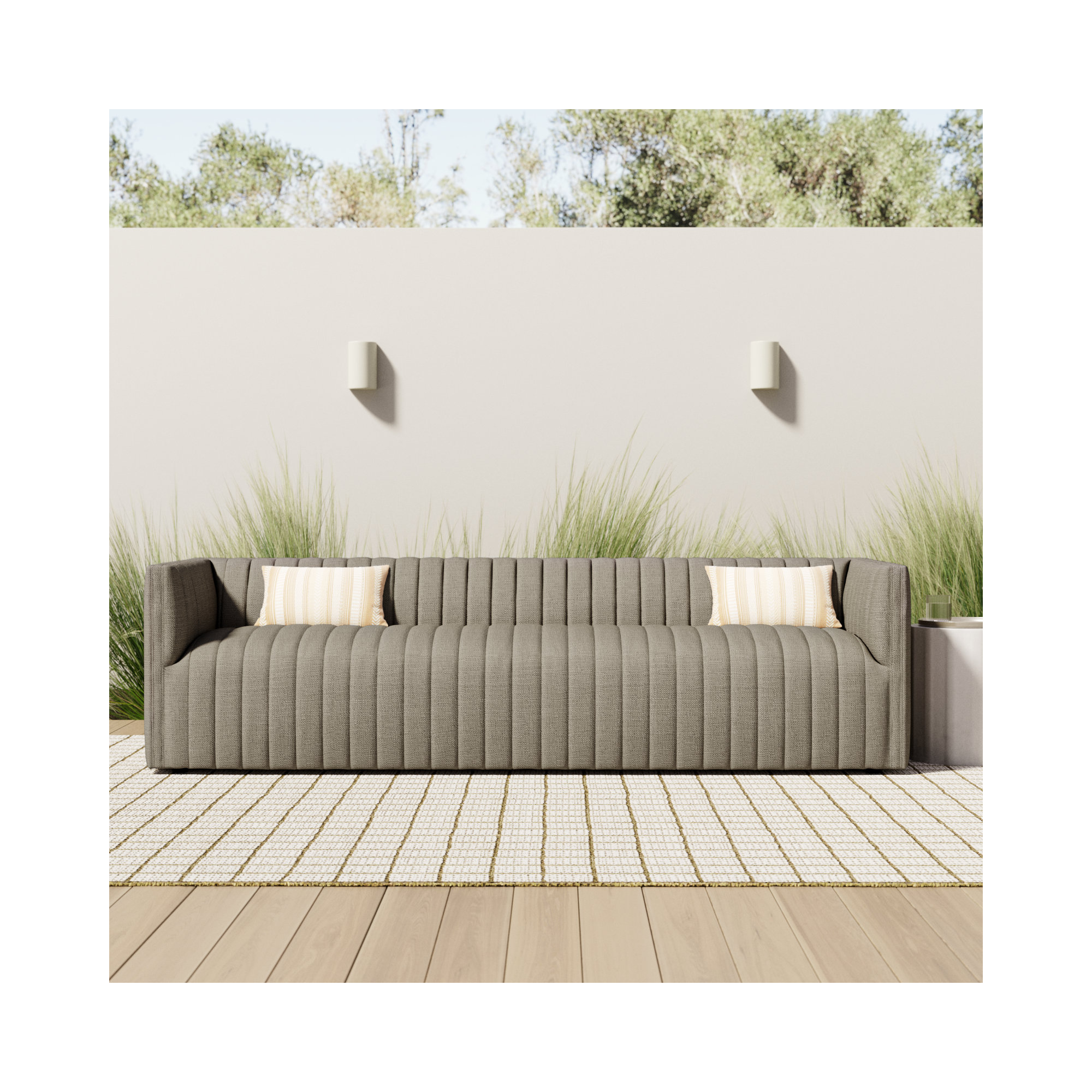 Brandt 96" Outdoor Sofa, Gray