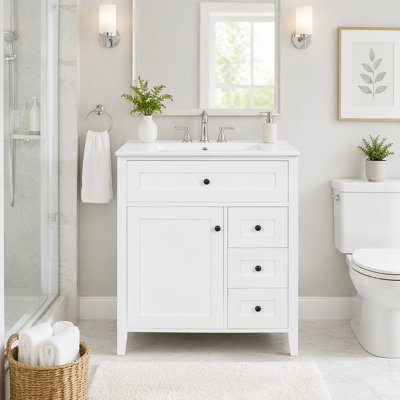 30" Bathroom Vanity with Sink and Ample Storage
