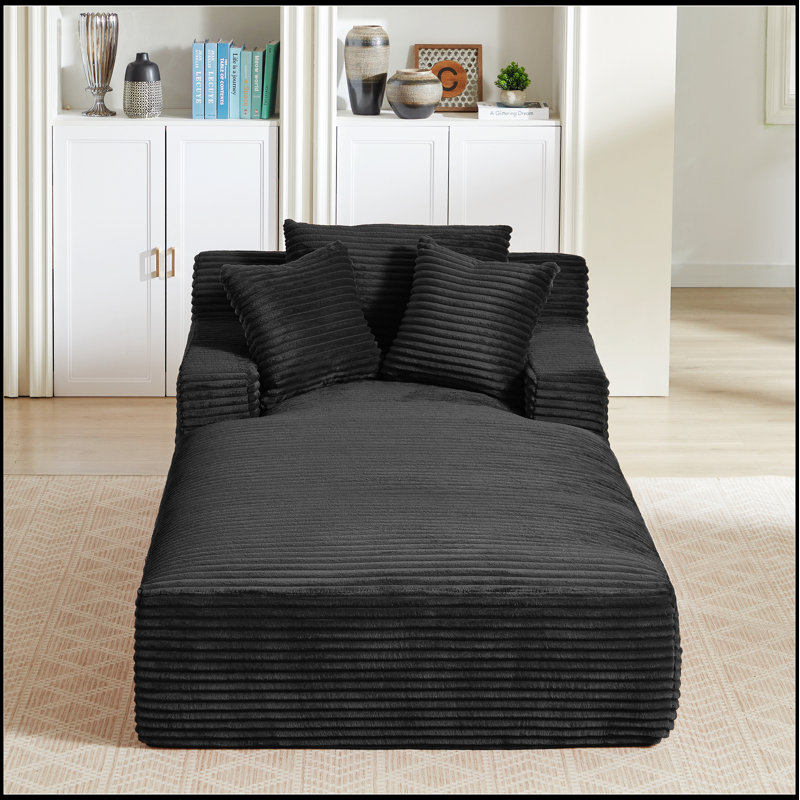Chaise longue surdimensionnée pour l'intérieur, canapé rembourré en velours côtelé moderne, aucun assemblage requis, canapé-lit confortable pour le salon et le bureau