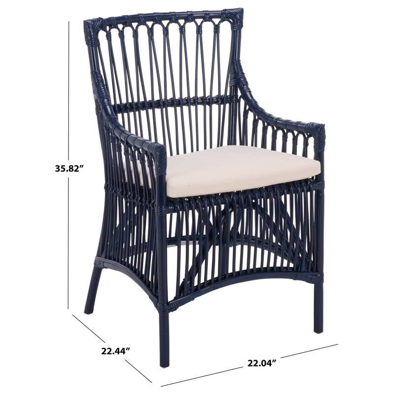 Bree Woven Dining Chair, Navy Blue