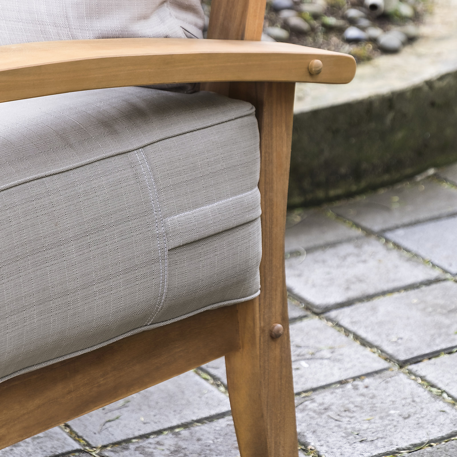 Summerton 78" Teak Patio Sofa, Beige