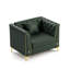 Canapé Chesterfield 1 place modulaire avec coussins capitonnés vert pour salon, appartement-132951215-132951219