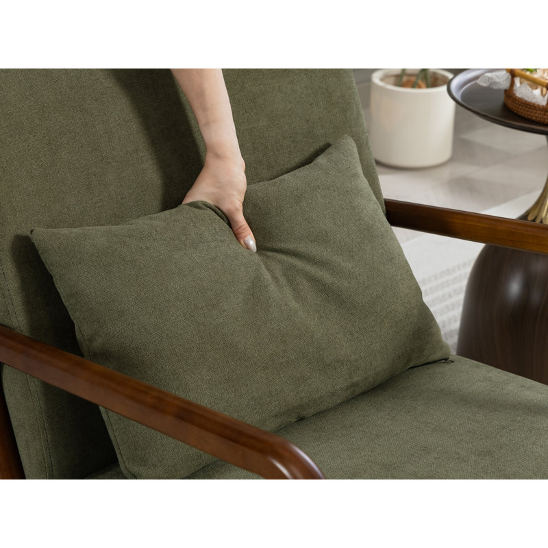 Chaise berçante en bois massif, Vert