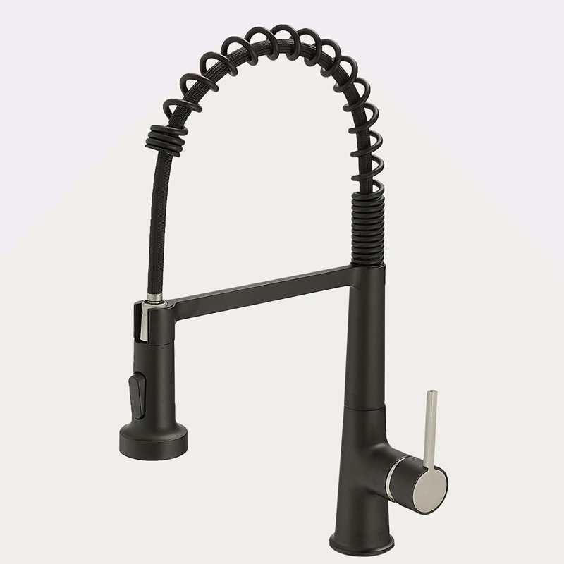Faucet For Kitchen Sink Kitchen Faucet With Pull Down Sprayer, Modern Commercial Spring Pull-Out Kitchen Sink Faucet