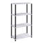 Bibliothèque à 4 tablettes en blanc antique et noir pour l'organisation de bureaux à domicile-129742109